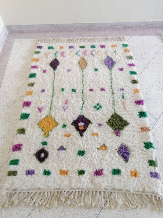Handgefertigter Berber-Teppich 200x120 cm – Teppiche & Läufer, Wolle, Baumwolle (photo 2 of 3)