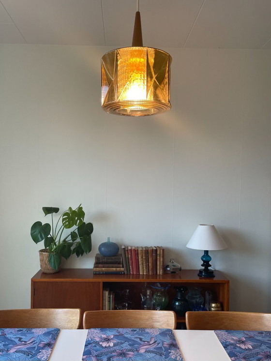 Image 1 of Carl Fagerlund hanger van amberglas voor Orrefors, jaren 60 — Scandinavisch modern