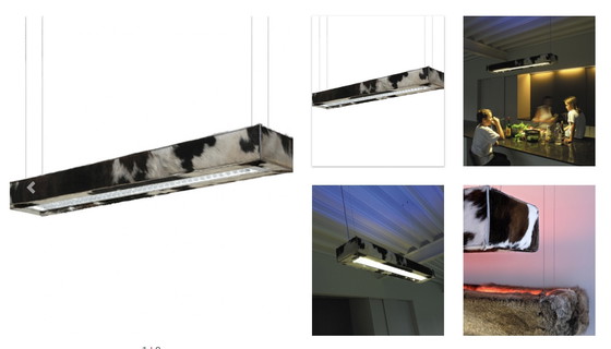 Image 1 of DARK “D-leather” -Ivan Missine- iconisch, belgisch design hanglamp 90,s