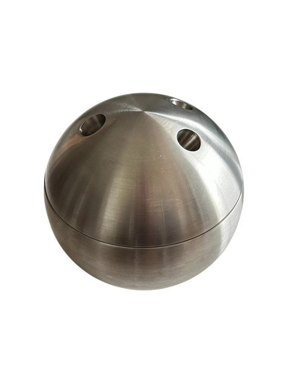 Image 1 of Vintage Ice Bucket Bowling Ball Chrome - 70's