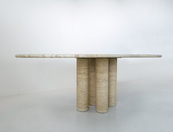 Image 1 of Mario Bellini – Il Colonnato – Italiaanse travertin eettafel, ca. 1980