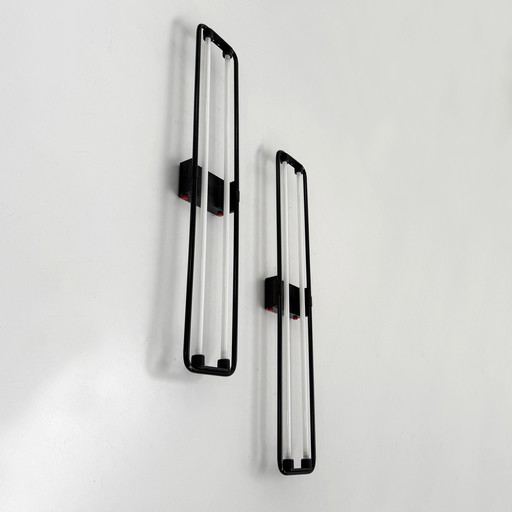 Lampe murale en néon noir par Gian N. Gigante pour Zerbetto, 1980