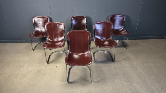 Image 1 of Vintage dining chairs by Cidue set of 6, 1970s