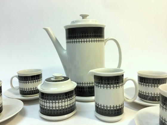 Image 1 of Vintage "White&black" coffee set by Jaroslav Ježek / Czechoslovakia