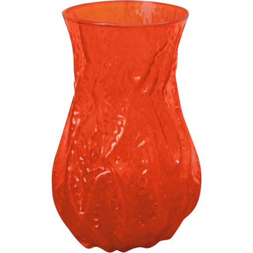 Vase vintage en verre orange, 1960