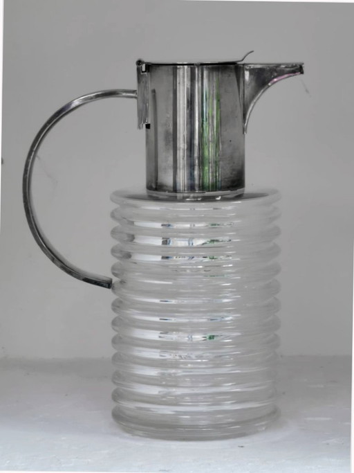 Vintage "Onde" Glass Silver-Plated Pitcher by Sergio Asti for Arnolfo di Cambio – glazen karaffen