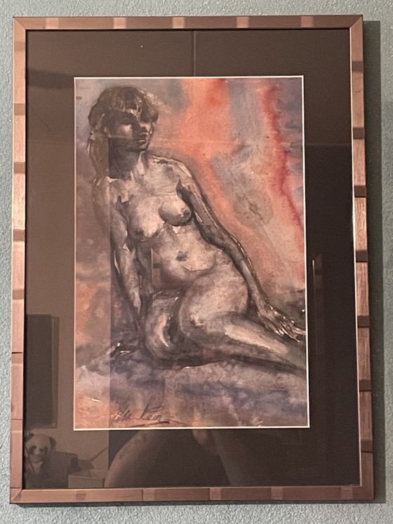 Image 1 of Dos estudios de desnudos enmarcados y firmados por Veer, un conjunto de dos piezas procedentes de una herencia.