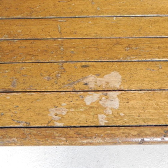 Image 1 of Double-sided teak train bench, 1930s