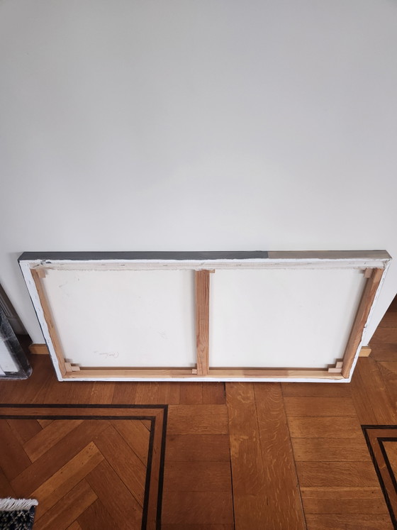 Image 1 of A beautiful, large abstract artwork by the artist Mia Vaenen, dated 2012.