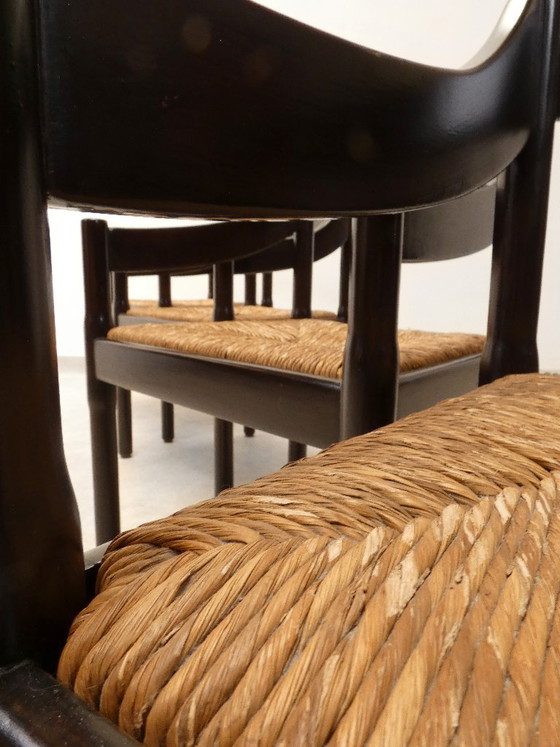 Sillas Cassina Carimate - ratán marrón – Sillas de comedor, Wicker, Vintage (photo 16 of 29)