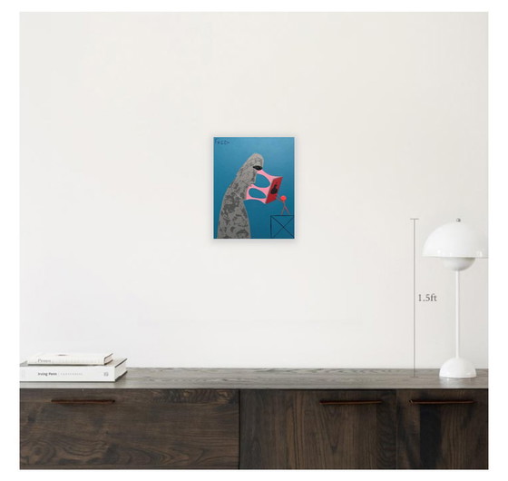 Image 1 of Acrilico su tela 30x24cm - Moai