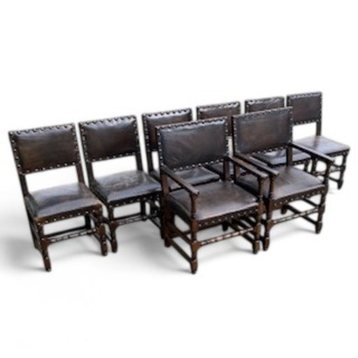 8 sedie da castello antiche