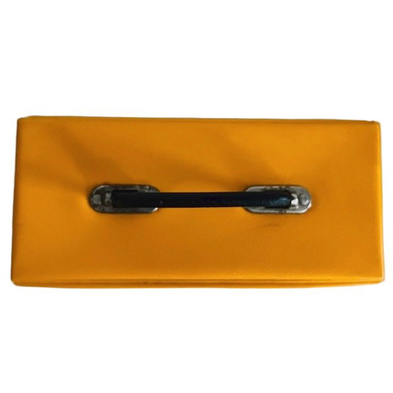 Image 1 of Custodia per cassette retrò vintage giallo ocra anni '70