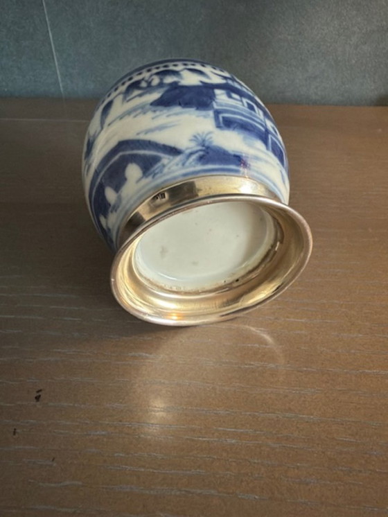 Image 1 of Mosterdpot Sterling Zilver .916 Leitão & Irmão (Koninklijke Juwelier) & China Porselein