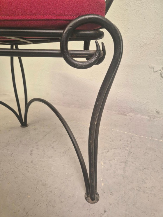 Image 1 of 90's neo-barokke smeedijzeren troon