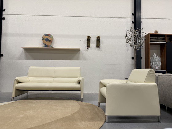 Image 1 of Leolux Felizia Sofa 2.5 Seater & Armchair Senso Egret