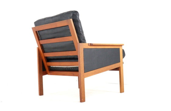 Illum Wikkelso Voor Niels Eilersen Capella Fauteuil Vintage Deens – Leather, Wood (photo 13 of 15)