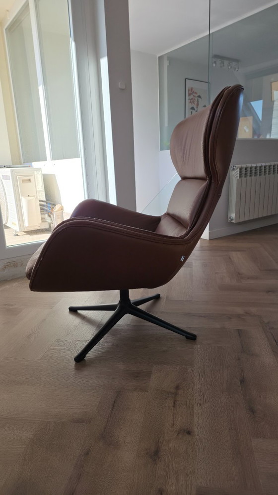 Fauteuil pivotant BoConcept Reno en cuir marron, Chaises pivotantes, Métal, Modern (photo 4 sur 7)