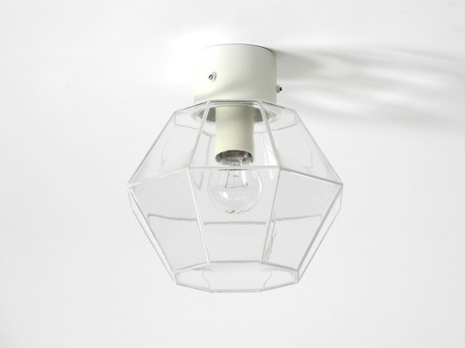Beautiful 1970s Limburg glass ceiling lamp in octagon shape