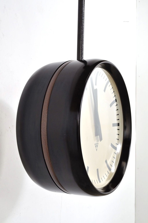 Vintage Double-Sided Clock Pragotron