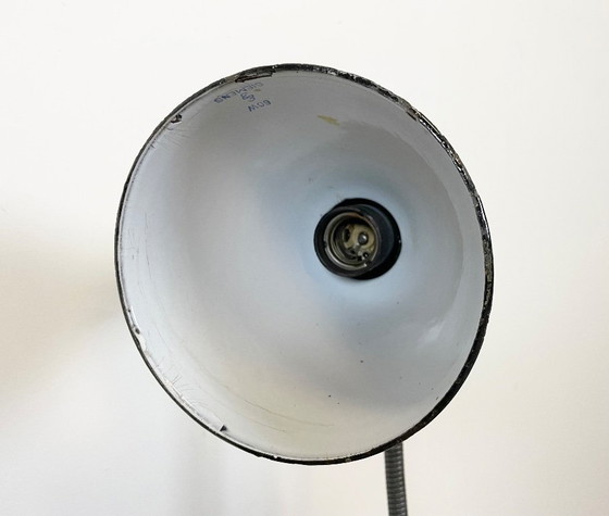 Image 1 of Lampada da scrivania a collo di cigno in smalto grigio industriale di Siemens, anni '50