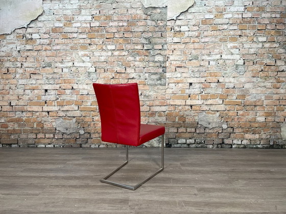 Bert Plantagie Misty - Cuir | Dutch Design, Chaises de salle à manger, Métal, Rouge, Modern (photo 4 sur 15)