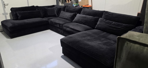 Stokroos Sofá esquinero black velvet croco
