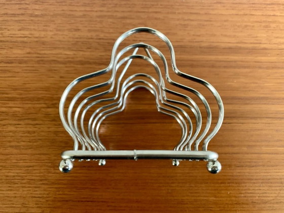 Image 1 of Porta toast Art Déco, placcato argento, per 6 fette, anni '30