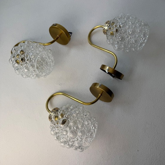 Lot 3 Ancienne Appliques En Verre Bullé Vintage – Appliques murales, Glass (photo 12 of 13)