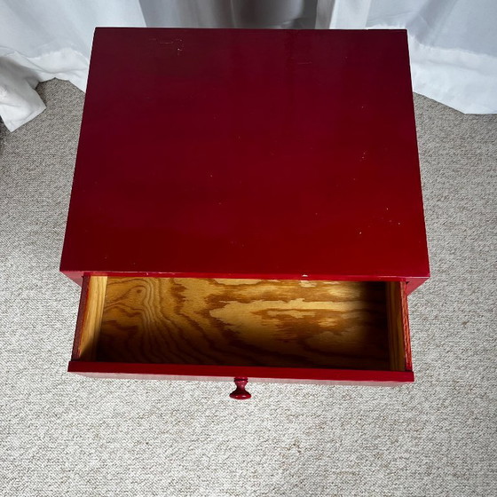 Piccolo mobile da officina in pino laccato rosso, 1980 – Cassettiere, Legno (photo 8 of 15)
