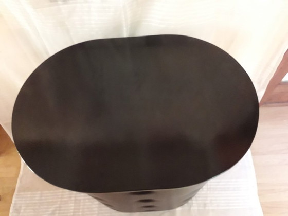 Image 1 of Faux Leather & Brass Dry Bar, France Mid 20th Century