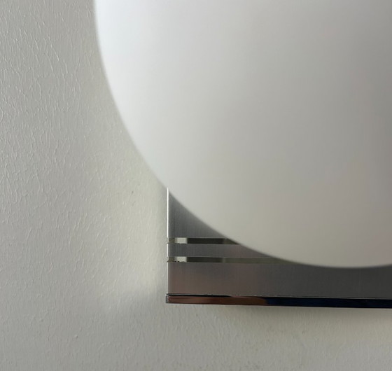 Image 1 of Lampada da parete vintage, cromo e opalina, Francia 1970
