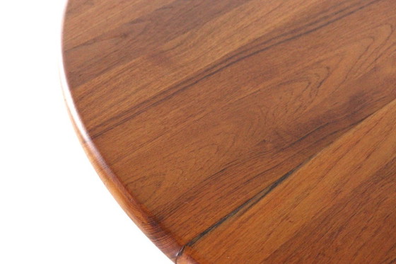 Image 1 of Deense ronde 2x verlengbare eettafel gerestaureerd vintage teak