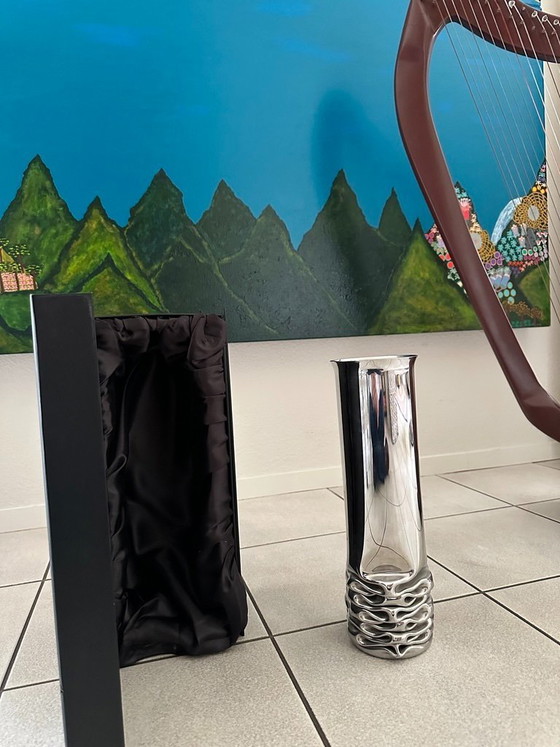 Image 1 of Kunstvase aus Edelstahl „Crush“ von Ronald Westerhuis aus dem Jahr 2012 (Neu in Originalverpackung)