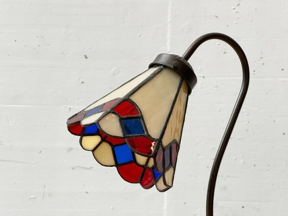 Image 1 of Vintage tafellamp in Tiffany-stijl, veelkleurig, jaren 70