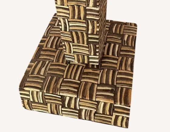 Image 1 of Vintage Table Lamp with Geometric Base