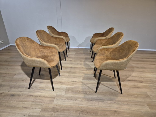 6 Montel Nora Chairs - Dining Room - Ochre - Cognac - Design