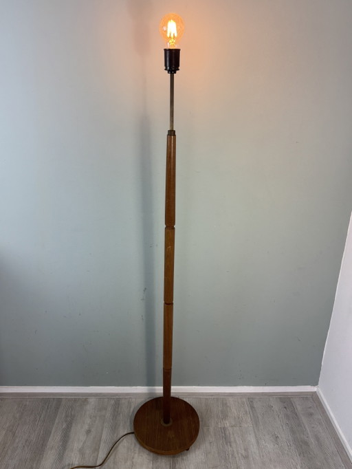 Vintage Danish Teak Floor Light - Mid-Century Style – vloerlampen, Metal, Wood (photo 2 of 14)
