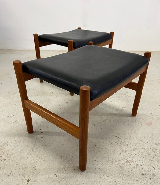 Poggiapiedi in teak di Spøttrup, anni '60.