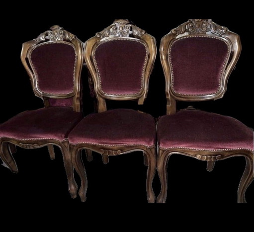 6 Chaises de salle à manger baroques