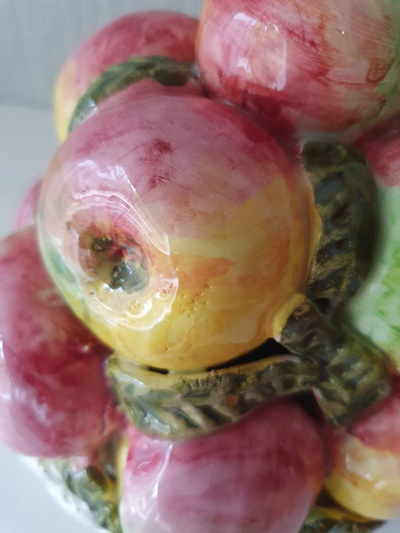 Image 1 of Vintage Ceramic Apple Pyramid in Basket - Very Good Condition!