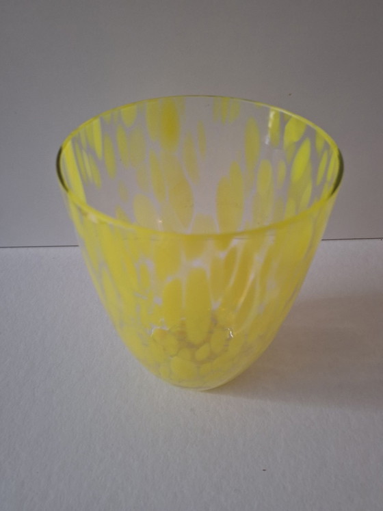 Vase Murano jaune., Transparent (photo 3 sur 6)