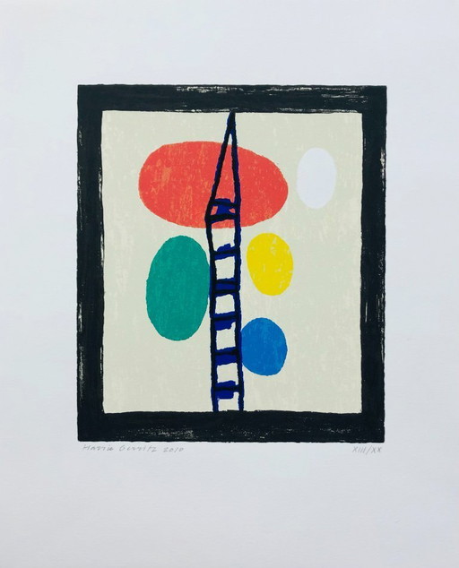 Harrie Gerritz - Kleurrijke Zeefdruk - 2010