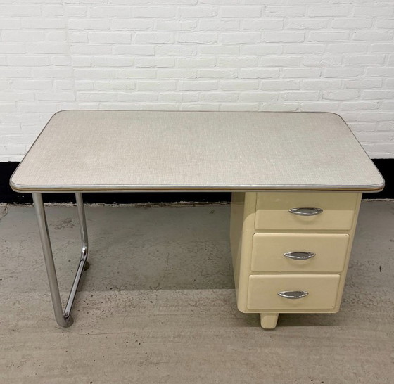 Image 1 of Vintage tubular frame Maquet desk, doctor's office