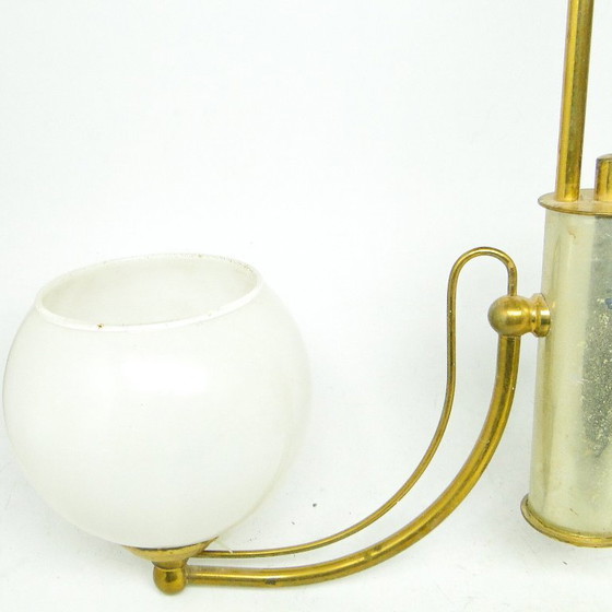 Art Nouveau Chandelier, Poland, 1970s – Glass, Brass (photo 7 of 15)