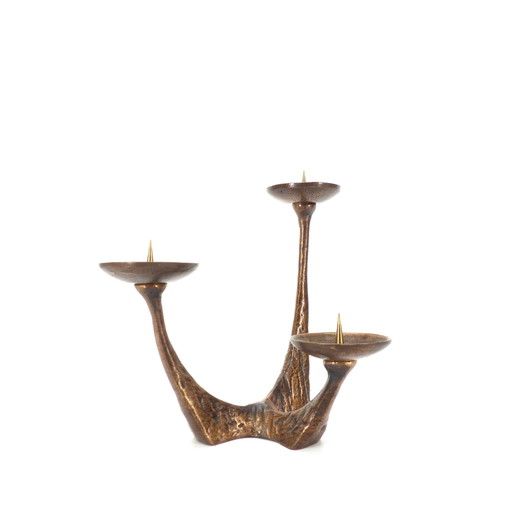 Vintage bronzen kandelaar Kunsthaus Kopp 1960