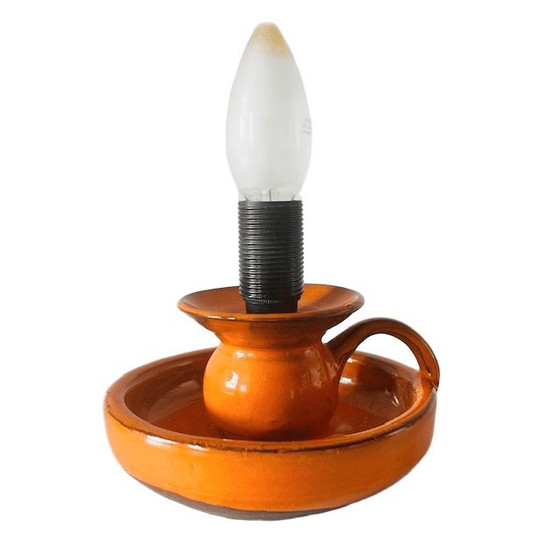 Image 1 of Vintage Space age lampenvoet oranje keramiek 1970's