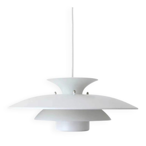 Vintage white Danish design hanging lamp – hanglampen, Metal