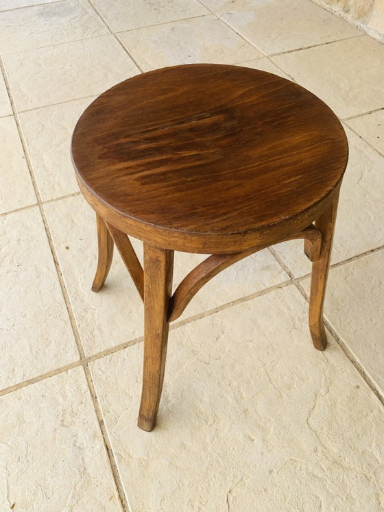 Sgabello vintage in legno curvato di Baumann, risalente agli anni '50 circa. – Sgabelli, Wood (photo 12 of 20)