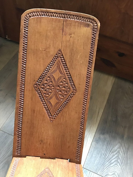 Set of Hand Carved Chair, Cuba, 1960s – Adjustable recliner chair, Wood (photo 5 of 7)